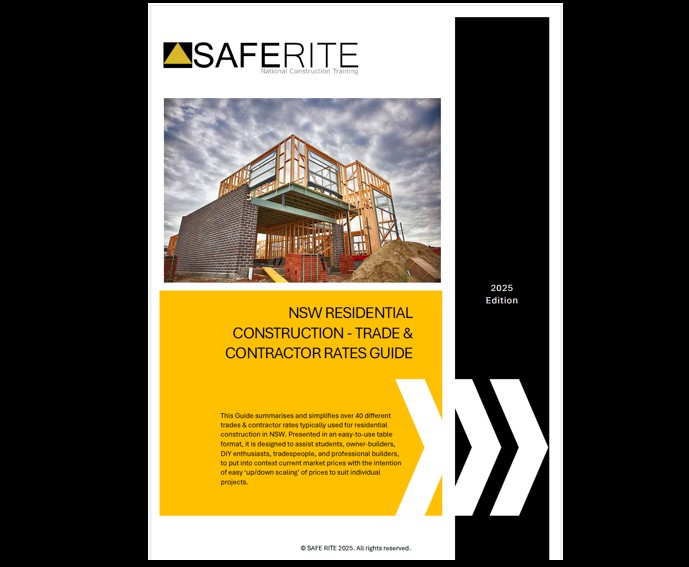 NSW Residential Construction - Trade and Contractor Rates Guide cover screen shot